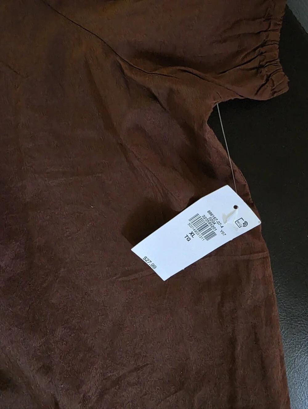Old Navy Brown Button-Front Puff Sleeve Blouse